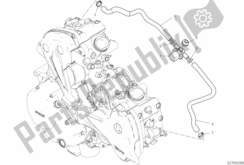 All parts for the Secondary Air System of the Ducati Diavel 1260 Thailand 2020